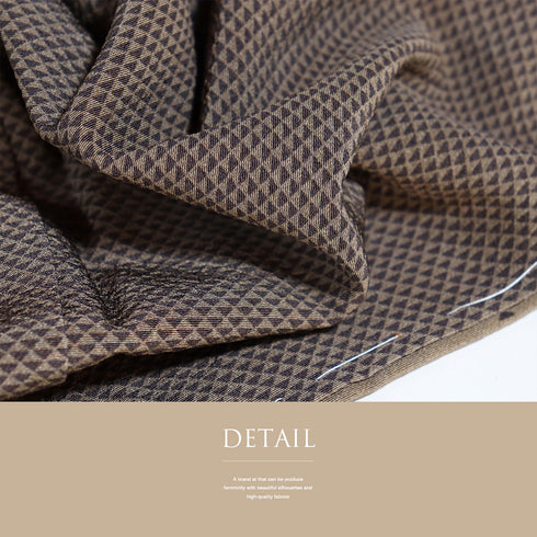 江戸小紋 リサイクル 身丈149.8cm 裄63.6cm 袷 うろこ柄 ブラウン SSサイズ お洒落 正絹 広衿 Sランク