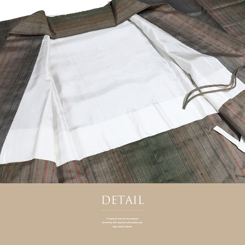 道中着 リサイクル 身丈118cm 裄63.6cm 袷 ロング丈 縞柄 吉澤与市 多色 Sサイズ お洒落 正絹 新品・未使用品