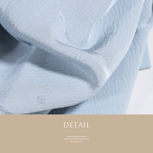 長襦袢 リサイクル 長襦袢 身丈124.5cm 裄63cm 袷 露芝の地紋柄 ブルー Sサイズ お洒落 正絹 Sランク