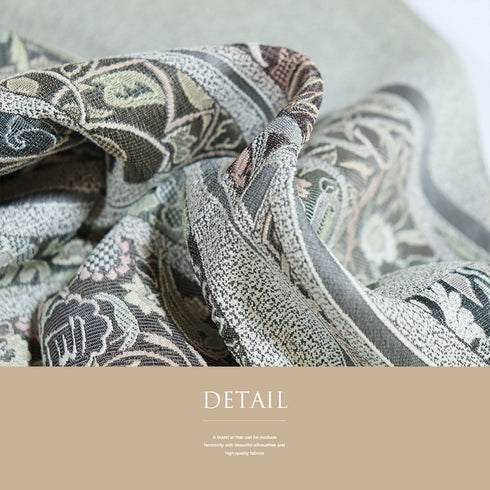 色留袖 リサイクル 身丈158.7cm 裄64cm 袷 彩天目織 オリエンタル花柄 グリーン Mサイズ 一つ紋 正絹 広衿 Aランク