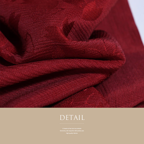 長襦袢 リサイクル 長襦袢 身丈134cm 裄65.2cm 袷 桜の地紋 刺繍衿 レッド Mサイズ お洒落 正絹 Sランク