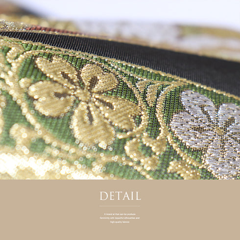 袋帯 リサイクル 帯丈434cm 六通 器物文様に菊柄 ゴールド Sサイズ 正絹 Sランク フォーマル セミフォーマル