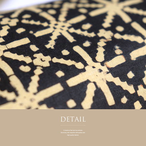 名古屋帯 リサイクル 帯丈365cm 全通 幾何学柄 ネイビー Mサイズ 正絹 Sランク カジュアル お洒落