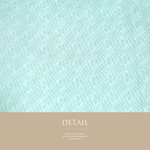 小紋 リサイクル 夏着物 身丈156.7cm 裄65cm 絽 デザイン扇子柄 グリーン Mサイズ お洒落 ポリエステル 洗える着物 バチ衿 Sランク