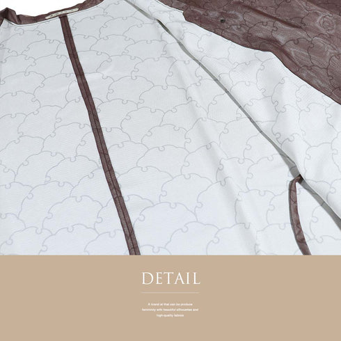 紗 リサイクル 都衿コート 袷 Mサイズ Sランク 雪輪 青海波模様 お洒落 コート丈85cm 裄66.6cm 正絹 HA-292