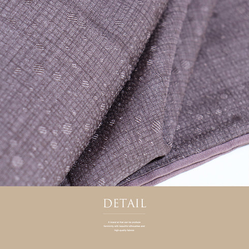 小紋 リサイクル 身丈163.5cm 裄70.6cm 袷 水玉柄 地紋 パープル Lサイズ お洒落 カジュアル 正絹 広衿 Aランク