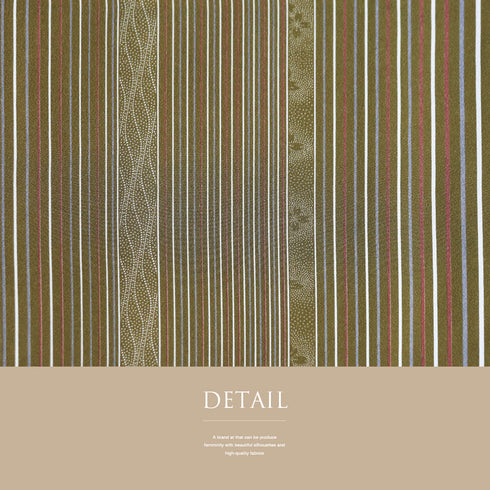 小紋 リサイクル 身丈169.5cm 裄64.4cm 袷 デザイン縞柄 ブラウン LLサイズ お洒落 しつけ糸 正絹 広衿 Sランク