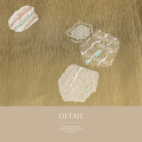 小紋 リサイクル 身丈151.8cm 裄63.4cm 袷 地紋 ブラウン Sサイズ お洒落 カジュアル 正絹 広衿 Sランク