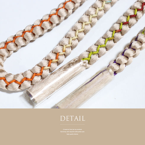 帯締め リサイクル カジュアル 丸組紐 ベージュ 正絹 新品・未使用品