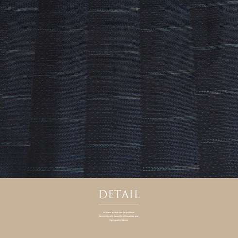 紬 リサイクル 身丈155.3cm 裄66.2cm 袷 幾何学模様 ネイビー Sサイズ お洒落 カジュアル 正絹 広衿 Aランク