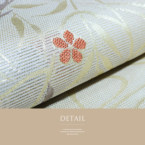 袋帯 リサイクル 帯丈432cm 六通 夏用 小花や柳につばめ柄 ゴールド Sサイズ 不明 Sランク カジュアル