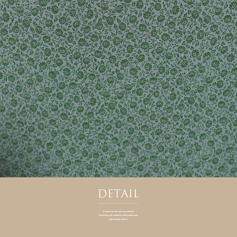 小紋 リサイクル 身丈171.2cm 裄66.4cm 袷 小花柄 グリーン LLサイズ お洒落 カジュアル 正絹 広衿 Sランク