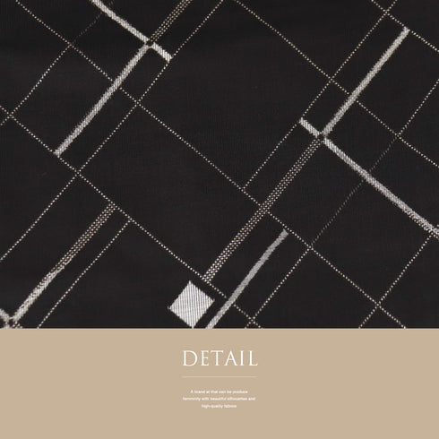 紬 リサイクル 身丈164cm 裄67.6cm 袷 幾何学柄 ブラック Lサイズ カジュアル お洒落 正絹 広衿 Sランク