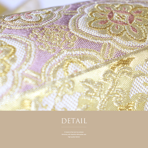 袋帯 リサイクル 帯丈432cm 六通 エ霞に桐や唐花や蜀江柄 ゴールド Sサイズ 正絹 新品・未使用品 フォーマル セミフォーマル