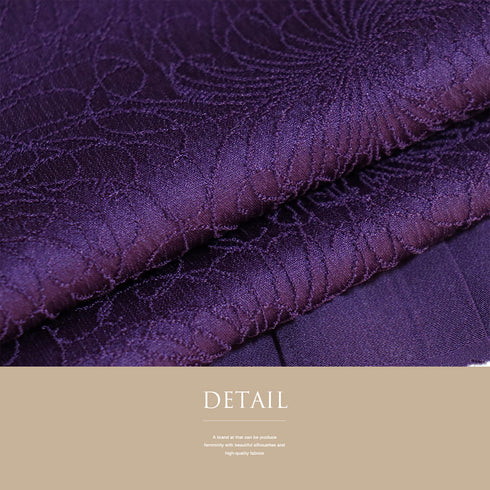 帯揚げ カジュアル ちりめん パープル 正絹 新品・未使用品 菊柄