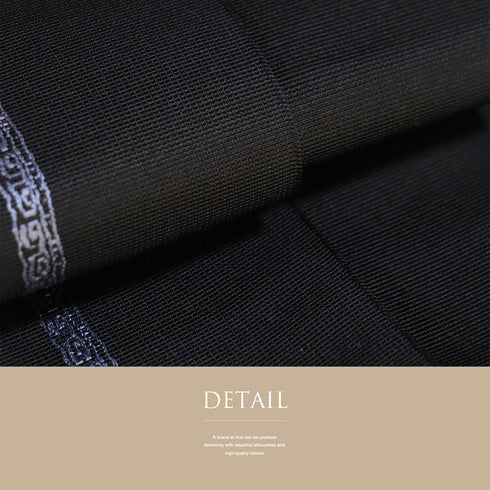 角帯 リサイクル 帯丈394cm 全通 ブラック 正絹 Sランク カジュアル お洒落