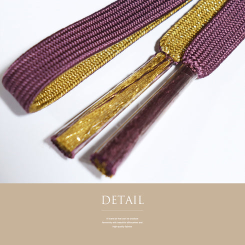 帯締め リサイクル お洒落 平組紐 パープル 正絹 新品・未使用品