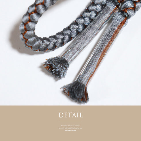 帯締め カジュアル 丸組紐 ブルー 正絹 新品・未使用品