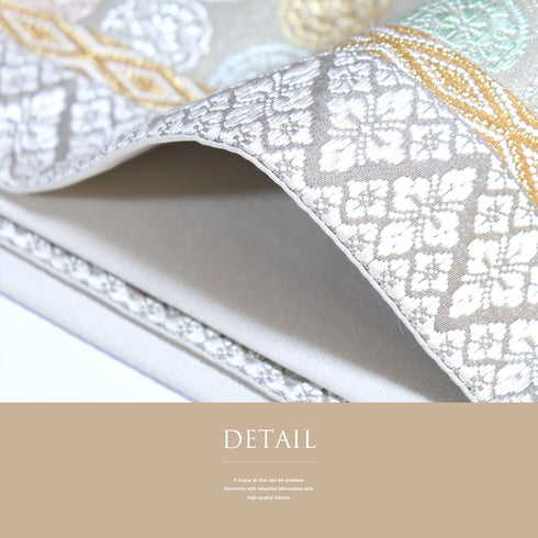 袋帯 リサイクル 帯丈428cm 六通 唐草吉祥文様 多色 Sサイズ 正絹 Sランク フォーマル セミフォーマル