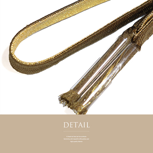 帯締め セミフォーマル 平組紐 ブラウン 正絹 新品・未使用品