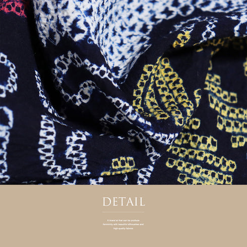 浴衣 リサイクル 夏着物 身丈147.5cm 裄63cm 夏物 絞り 花柄 ネイビー SSサイズ カジュアル 木綿 洗える着物 バチ衿 Aランク