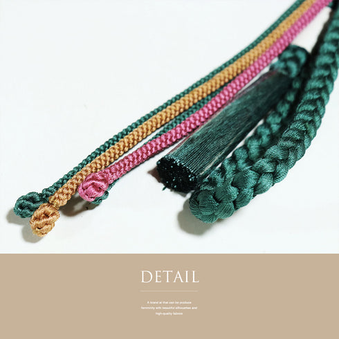 帯締め リサイクル カジュアル 手組紐 グリーン 正絹 新品・未使用品