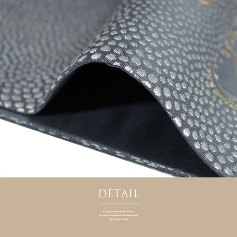 袋帯 リサイクル 帯丈418cm 六通 金銀渦巻刺繍 グレー SSサイズ 正絹 Sランク お洒落