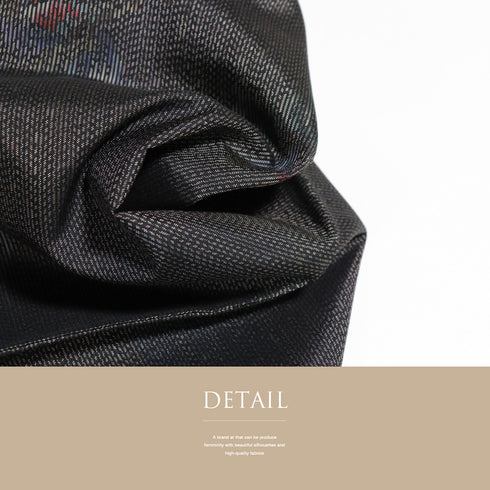 紬 リサイクル 身丈163.2cm 裄64.6cm 袷 花枝柄 ブラック Lサイズ お洒落 しつけ糸 正絹 広衿 Sランク