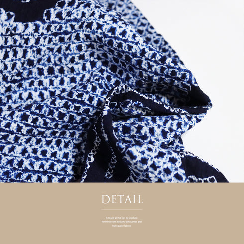 浴衣 リサイクル 夏着物 身丈150.5cm 裄66.4cm 夏物 絞り 花柄 ネイビー Sサイズ カジュアル お洒落 木綿 洗える着物 バチ衿 Sランク