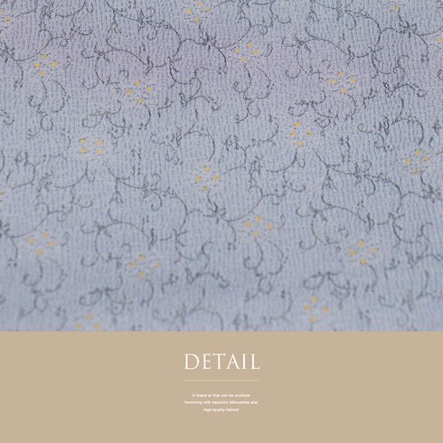 小紋 リサイクル 身丈159.5cm 裄67.2cm 袷 唐草や蔓 地紋彩色 グレー Mサイズ お洒落 カジュアル 正絹 広衿 Sランク