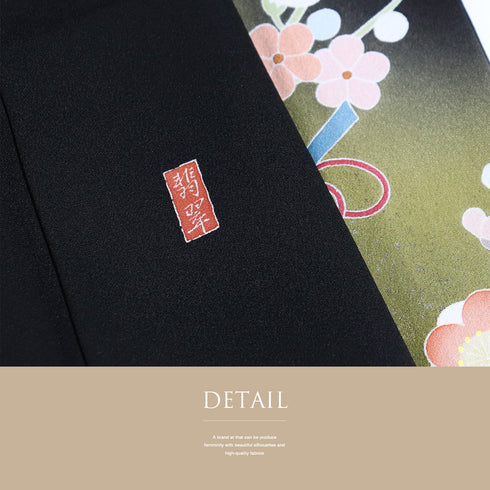 黒留袖 リサイクル 身丈164.5cm 裄66.4cm 袷 雪輪柄 金駒刺繍 ブラック Lサイズ 落款 五つ紋 しつけ糸 正絹 広衿 Sランク