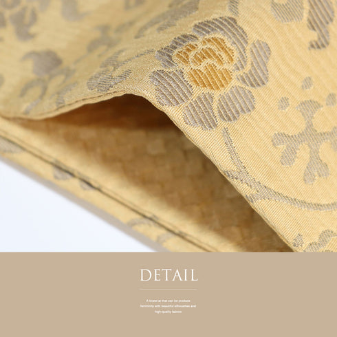 京袋帯 リサイクル 帯丈392cm 全通 花唐草柄 ゴールド Lサイズ ポリエステル 新品・未使用品 お洒落