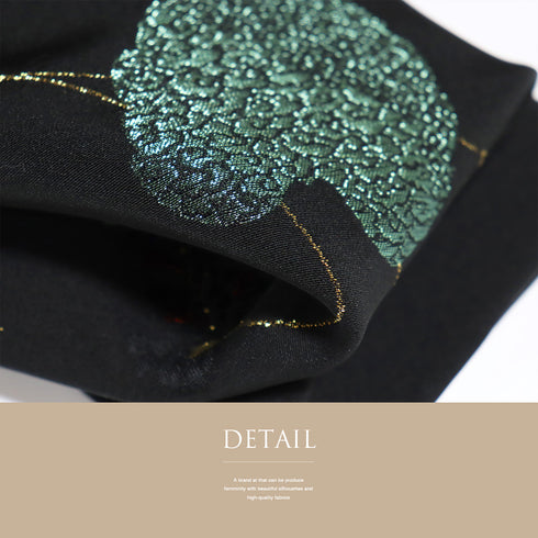 黒羽織 リサイクル 身丈81.5cm 裄64.8cm 袷 デザイン桐柄 地紋 ブラック Mサイズ フォーマル セミフォーマル 一つ紋 正絹 Sランク