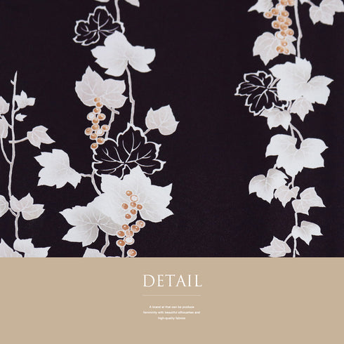 小紋 リサイクル 身丈157cm 裄64.4cm 袷 蔦に葡萄模様 HANAE MORI パープル Mサイズ お洒落 カジュアル ポリエステル 洗える着物 広衿 Sランク