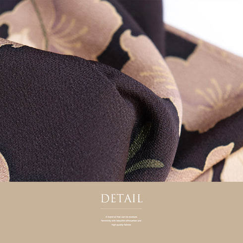 小紋 リサイクル 身丈159.8cm 裄68.4cm 袷 花柄 パープル Mサイズ お洒落 正絹 広衿 Sランク