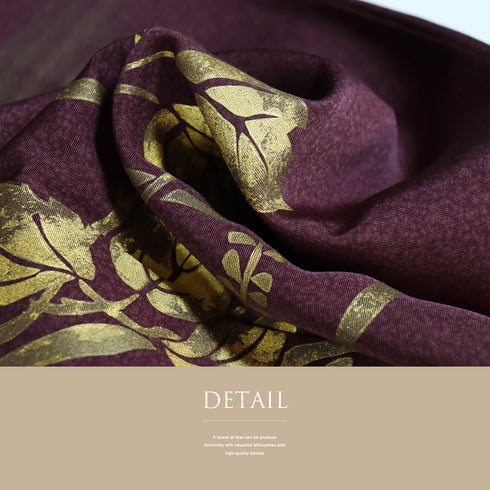 付下げ リサイクル 身丈161.8cm 裄64.8cm 袷 月に波やうさぎ柄 刺繍 箔 パープル Lサイズ お洒落 正絹 広衿 Sランク