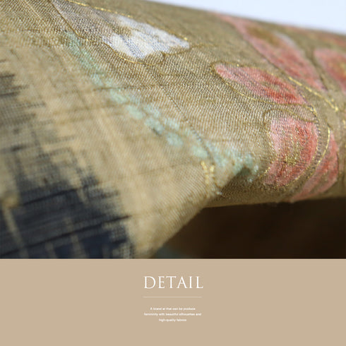 名古屋帯 リサイクル 帯丈358.5cm 六通 唐花柄 紬 ブラウン Sサイズ 正絹 Sランク お洒落 カジュアル