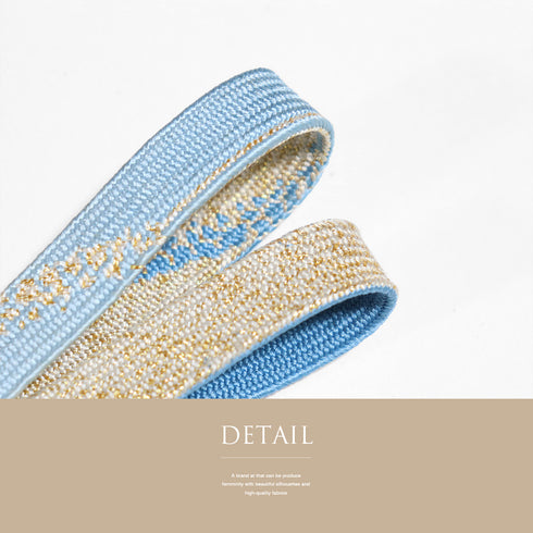 帯締め リサイクル セミフォーマル 平組紐 ブルー 正絹 新品・未使用品