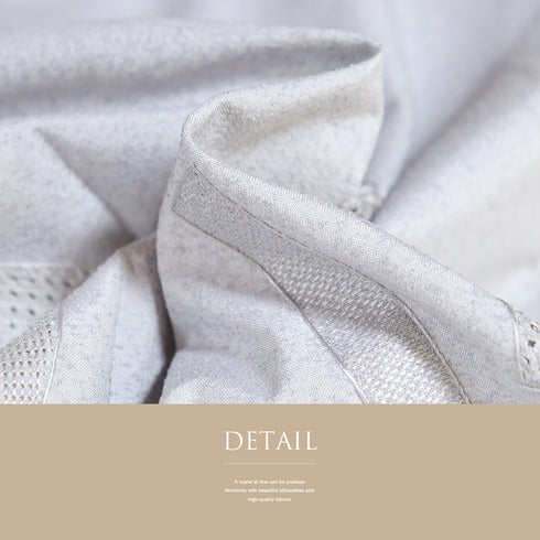 付下げ リサイクル 身丈163.2cm 裄64.7cm 袷 汕頭刺繍 大島紬 グレー Lサイズ お洒落 証紙 正絹 広衿 Sランク