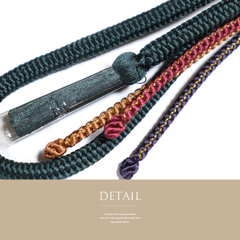 帯締め・帯揚げセット 手組紐 ちりめん 多色 正絹 新品・未使用品 地紋