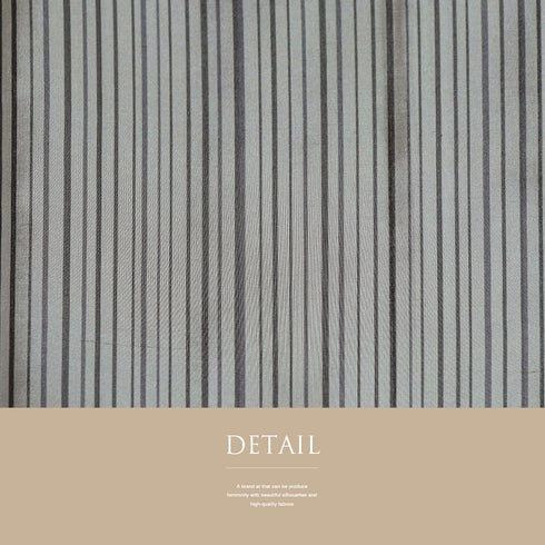 紬 リサイクル 身丈158.5cm 裄65.8cm 単衣 縞模様 グレー Mサイズ カジュアル 正絹 広衿 Aランク