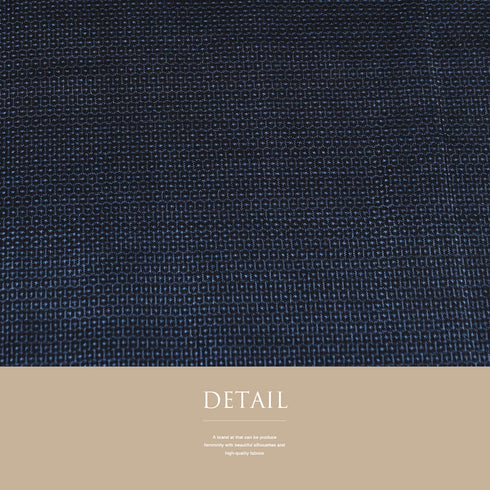 アンサンブル 男物 リサイクル 身丈150.2cm 裄68cm 羽織丈100cm 袷 大島 ネイビー Lサイズ お洒落 カジュアル しつけ糸 正絹 棒衿 Sランク