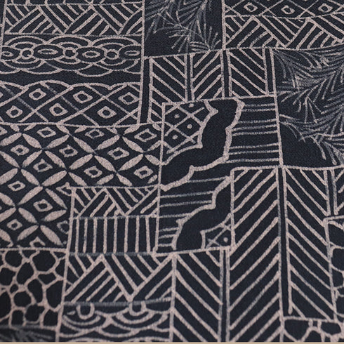 小紋 リサイクル 身丈160.6cm 裄65.2cm 袷 裂取り柄 ネイビー Lサイズ お洒落 カジュアル 正絹 広衿 Aランク