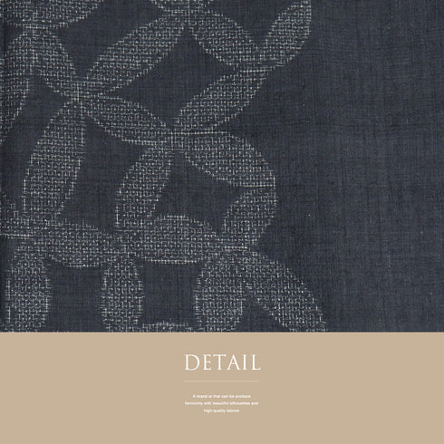 紬 リサイクル 身丈169.8cm 裄68.4cm 単衣 デザイン七宝柄 ゆったりサイズ 結城紬 グレー LLサイズ お洒落 カジュアル 証紙 しつけ糸 正絹 広衿 Sランク