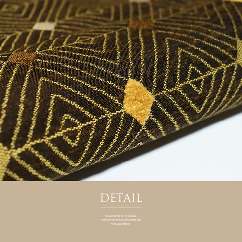 袋帯 リサイクル 帯丈438cm 六通 重ね菱 変わり糸使用 ブラウン Mサイズ 正絹 Sランク お洒落 カジュアル