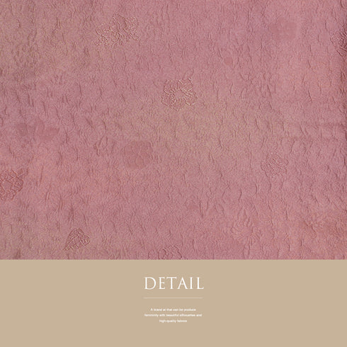 小紋 リサイクル 身丈157.8cm 裄63.4cm 袷 地紋 花柄 ぼかし柄 パールトーン加工済 ピンク Mサイズ お洒落 正絹 広衿 Sランク