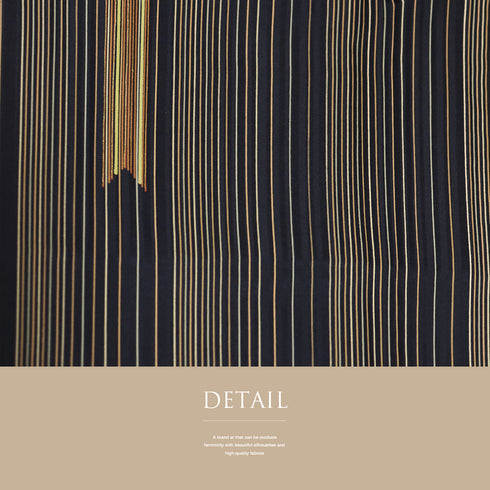 小紋 リサイクル 身丈164cm 裄69.6cm 袷 パールトーン加工 縞模様 矢羽根柄 地紋あり 箔加工 ネイビー Lサイズ お洒落 正絹 広衿 Sランク