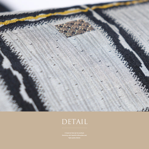 袋帯 リサイクル 帯丈432cm 全通 横段ぼかしに格子柄 多色 Sサイズ 正絹 新品・未使用品 お洒落