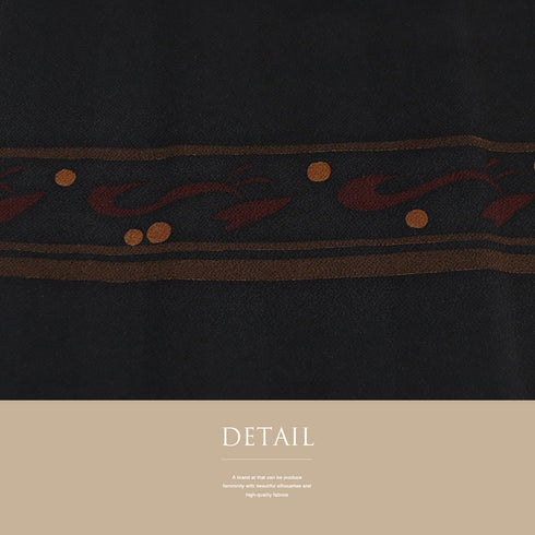 小紋 リサイクル 身丈152.7cm 裄64cm 袷 横段柄 パールトーン加工 ブラック Sサイズ お洒落 カジュアル 正絹 広衿 Sランク