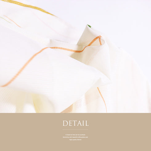 小紋 リサイクル 夏着物 身丈159.5cm 裄63.4cm 絽 稲穂柄 アイボリー Mサイズ カジュアル 不明 広衿 Sランク